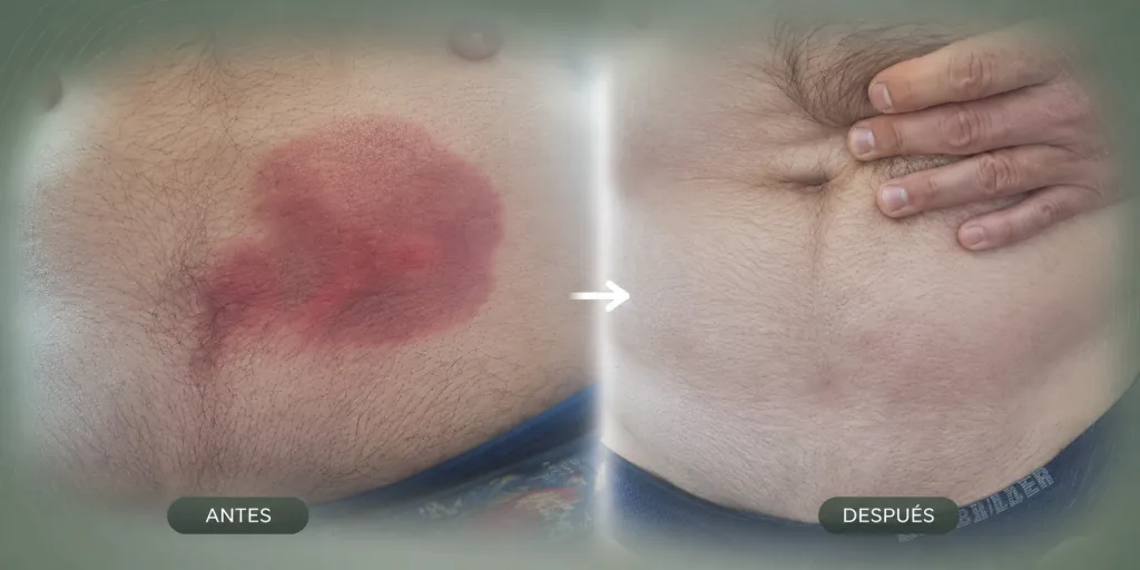 Fotos de seguimiento (antes y después) de un paciente de Consultorios DAG: Dermatitis atópica